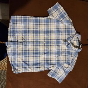 Blue Plaid Men's Dress Shirt